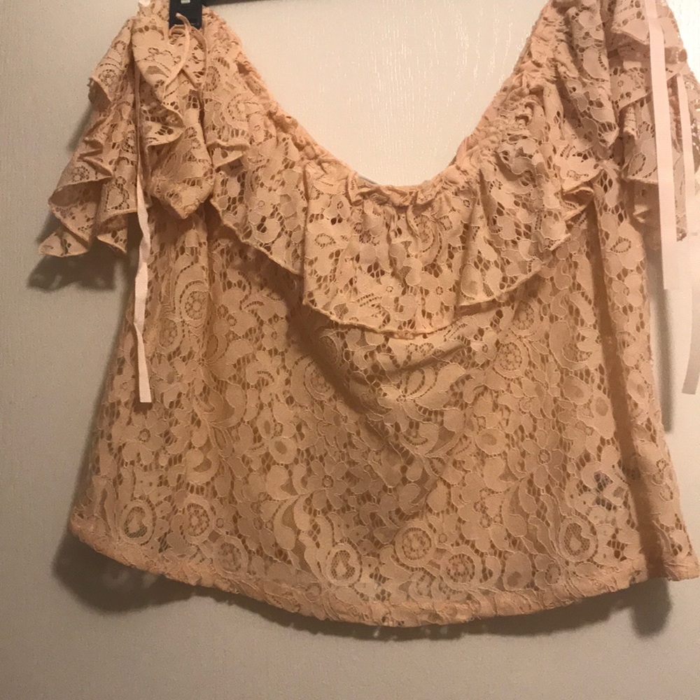 Lace Peach Blouse